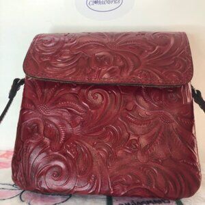 Patricia Nash Embossed Red Crossbody Handbag
